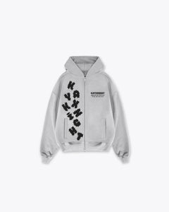 KayXKnighT Grey Zip-Up Hoodie